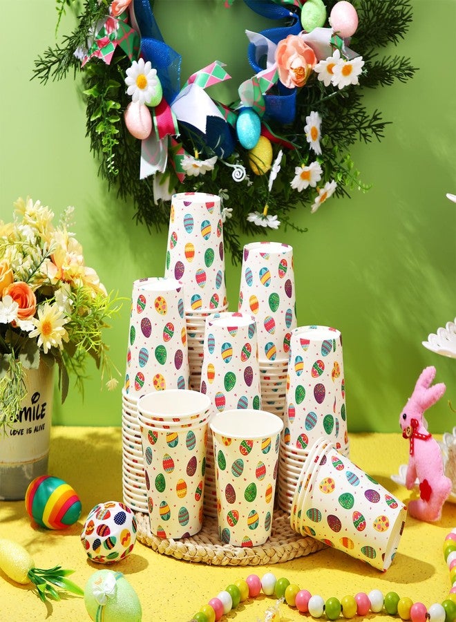 ماكس تشيك عبوة ماكس تشيك من 100 كوب ورقي للاستخدام مرة واحدة، سعة 9 أونصات، مزينة ببيض ملون، مناسبة للماء والعصير والمشروبات الساخنة والباردة، مثالية لحفلات شاي الربيع السعيدة. - Image 5